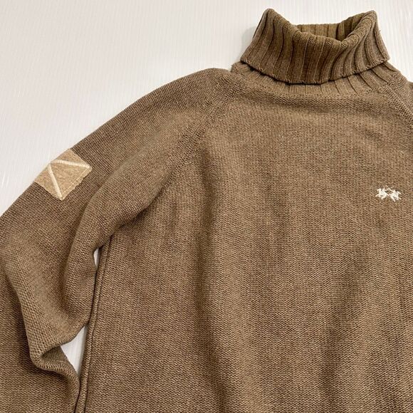 La Martina Wool Polo Turtleneck Sweater Brown No.2 Patch XL Preppy Equestrian - Picture 6 of 13